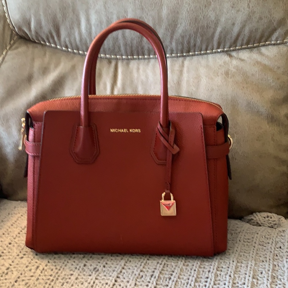 Michael Kors Mercer leather satchel brand